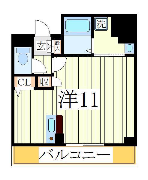 ユノディエール(ワンルーム/7階)の間取り写真