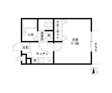 MEGAWATT(1K/1階)の間取り写真