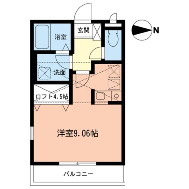 ヴァン・ヴェール玉川(ワンルーム/1階)の間取り写真
