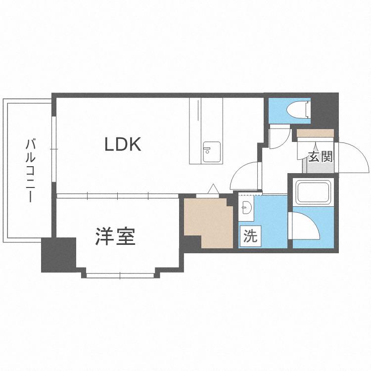 エスペランサ天神イースト(1LDK/2階)の間取り写真