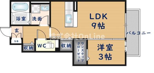 ガアデンホームズ曙(1LDK/1階)の間取り写真