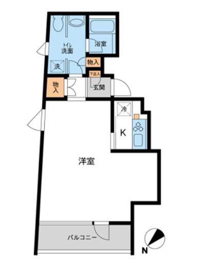FLEG赤坂(1K/3階)の間取り写真