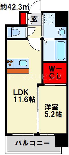 リオ・グランデ(1LDK/9階)の間取り写真