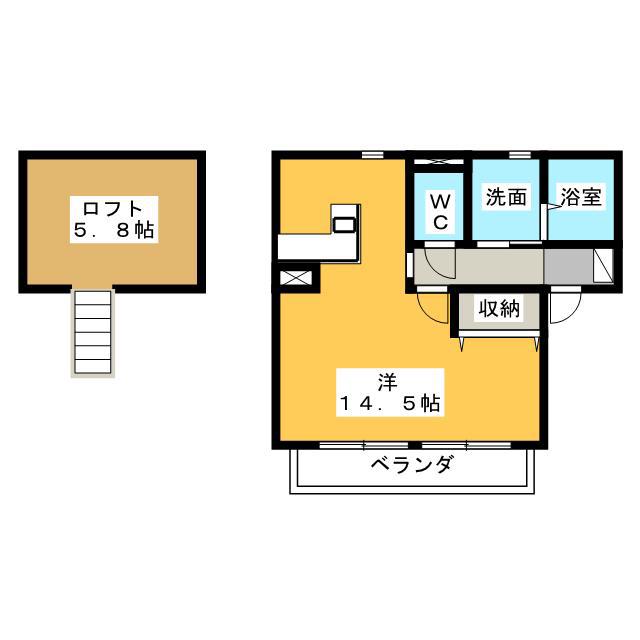 イルシオンコート(ワンルーム/1階)の間取り写真
