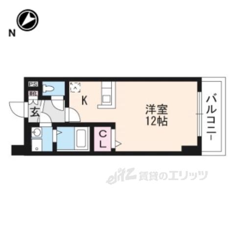 サニーサイドテラスK(ワンルーム/9階)の間取り写真