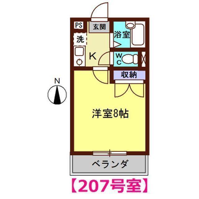 アヴェニール(1K/2階)の間取り写真
