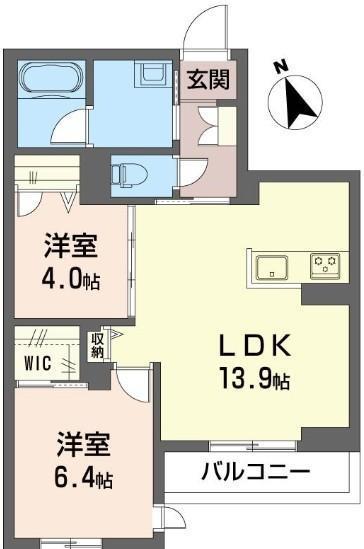 ハーモニーコート(2LDK/3階)の間取り写真
