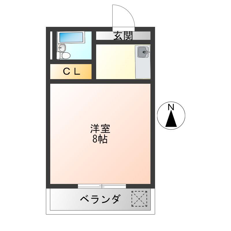 メゾン芹沢壱番館(1K/2階)の間取り写真
