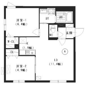ラピスブラオ二十四軒(2LDK/2階)の間取り写真