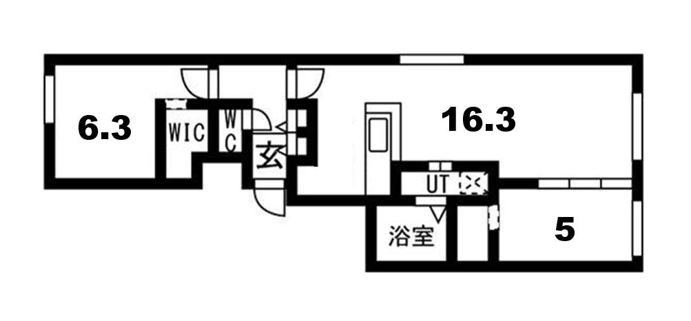 ALPHA新札幌駅前(2LDK/3階)の間取り写真