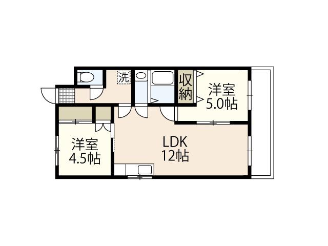 センチュリー宮西(2LDK/1階)の間取り写真