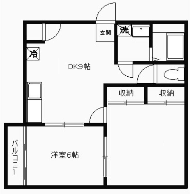 仲六マンション(2DK/2階)の間取り写真