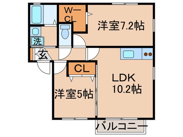 ルミエール(2LDK/2階)の間取り写真