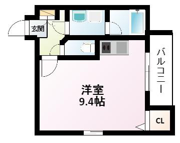 フレール江坂公園(ワンルーム/7階)の間取り写真