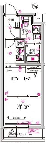 レガリス武蔵小山(1DK/1階)の間取り写真