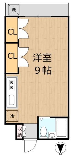 メゾン陣屋(1DK/1階)の間取り写真