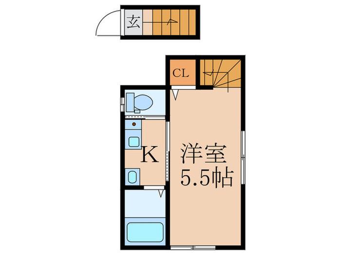 AQUT V(1K/1階)の間取り写真