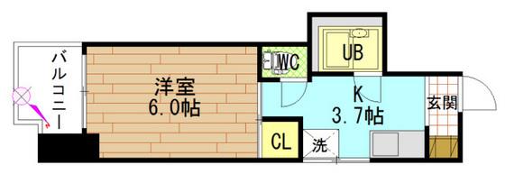 さちビル(1K/4階)の間取り写真