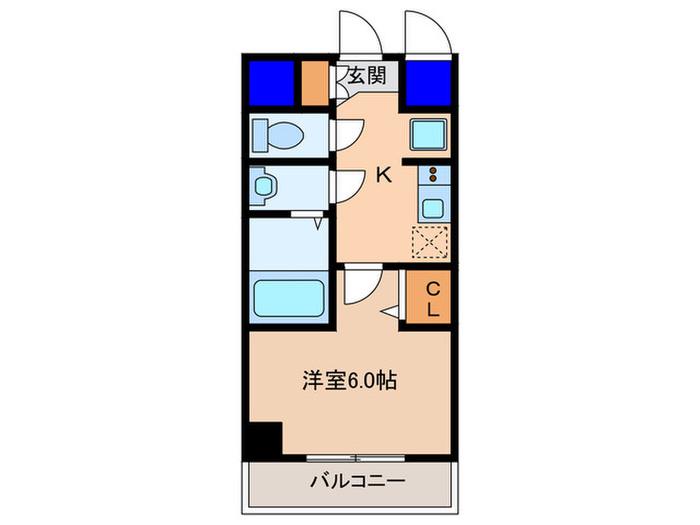 ROYAL ASHLEY GAMO(1K/8階)の間取り写真