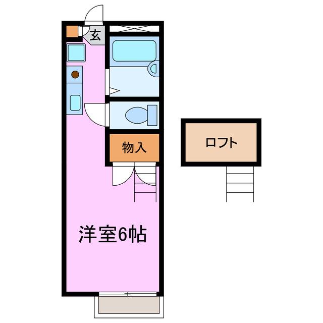 セントラルリバーIII(ワンルーム/2階)の間取り写真