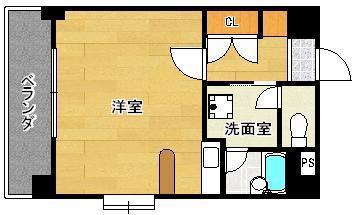 ブランシュ砂津(ワンルーム/5階)の間取り写真