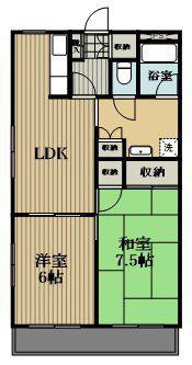 大清ビル(2LDK/3階)の間取り写真