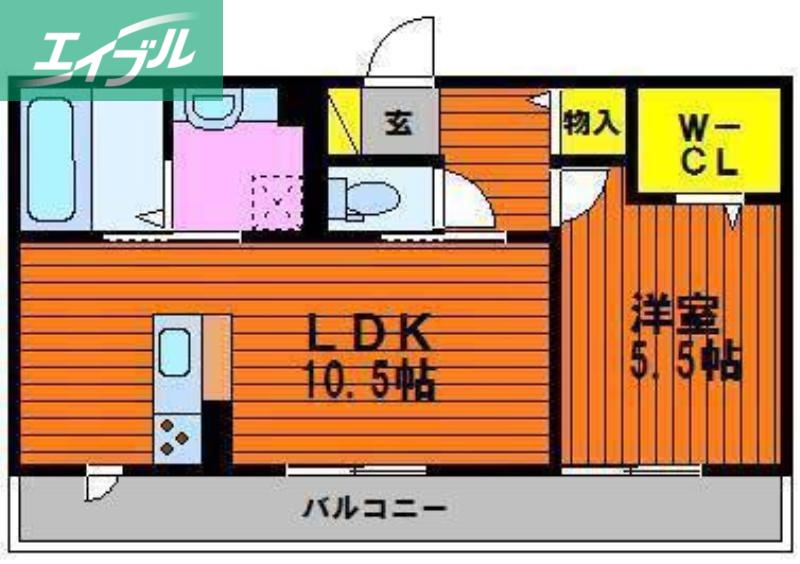 グランド ソレイユ B棟(1LDK/3階)の間取り写真