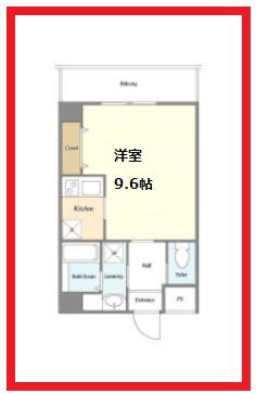 リテラス町屋(ワンルーム/5階)の間取り写真