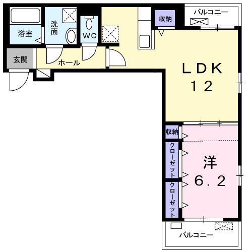 ルアナ薬円台(1LDK/2階)の間取り写真