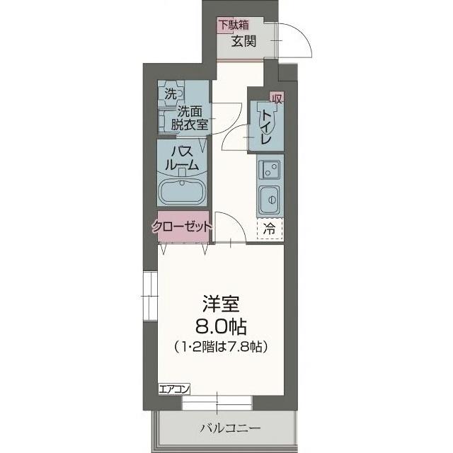 グレース・エステート(1K/4階)の間取り写真