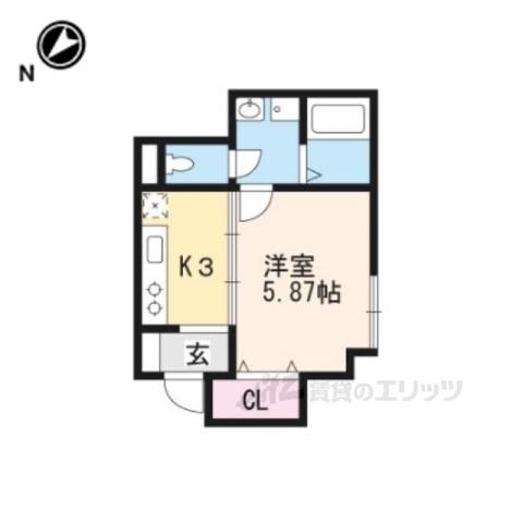 OHANA(1K/1階)の間取り写真