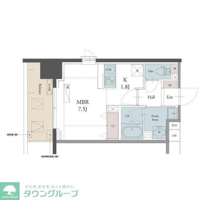 ラグゼナ用賀(ワンルーム/14階)の間取り写真