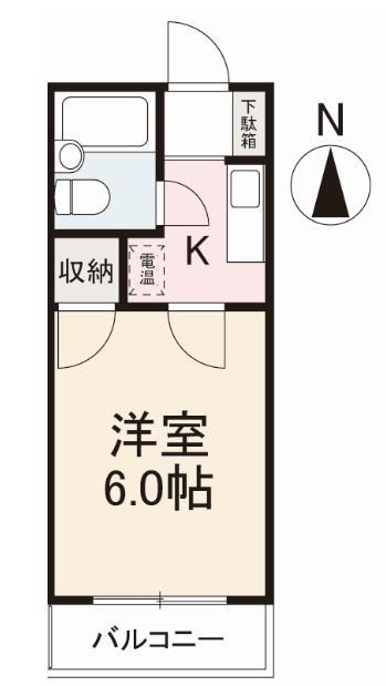 はうすはなぞの(1K/2階)の間取り写真