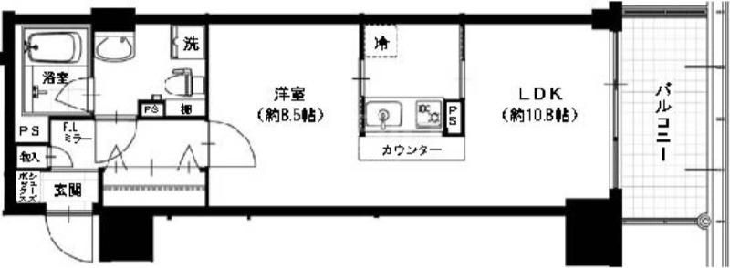 カレ スピラル(1LDK/5階)の間取り写真