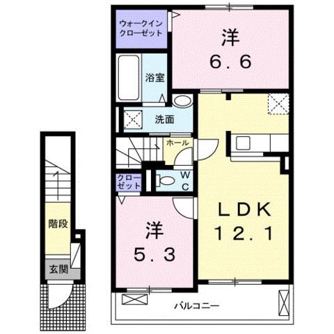 ヴィラ フィオーレ 川崎 Ⅱ(2LDK/2階)の間取り写真