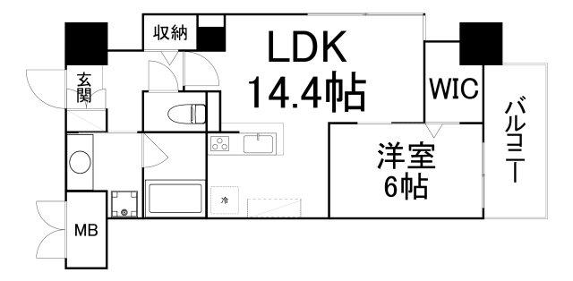 ポンテシエロ(1LDK/8階)の間取り写真