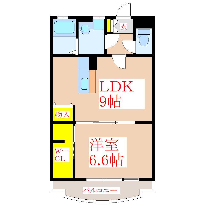 パストラル国分(1LDK/1階)の間取り写真
