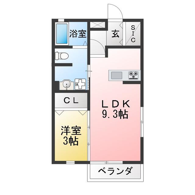 エルーア仲町台(1LDK/1階)の間取り写真
