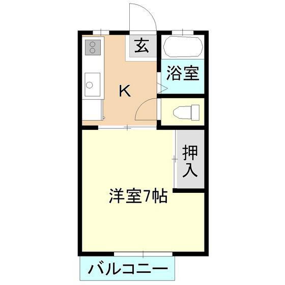 ハイツかいどう(1K/1階)の間取り写真