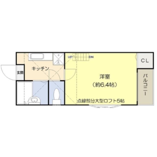 ライゼ立花(1K/2階)の間取り写真
