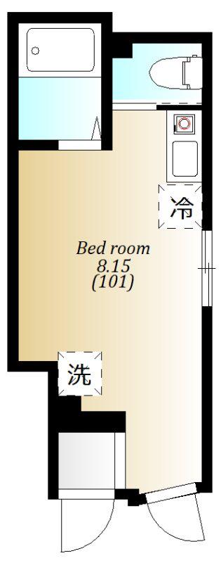 AMUSE三軒茶屋II(ワンルーム/1階)の間取り写真
