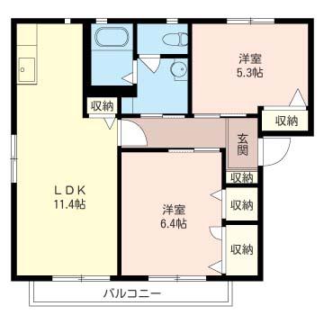 ファミーユSAKURAIII(2LDK/2階)の間取り写真