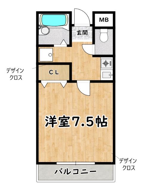 アーバンコートHRT(1K/1階)の間取り写真