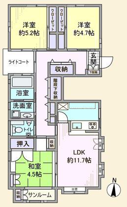 恵比寿3丁目戸建1階(3LDK/1階)の間取り写真