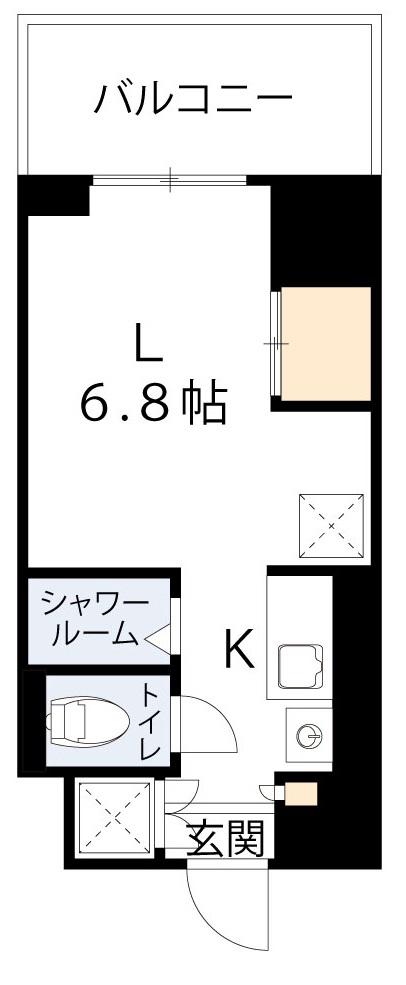 エス・キュート西天満(ワンルーム/10階)の間取り写真