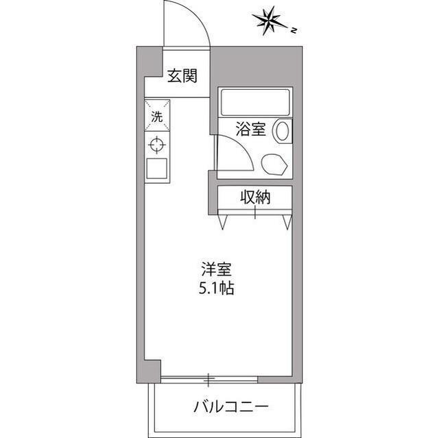セントラル大森(ワンルーム/2階)の間取り写真