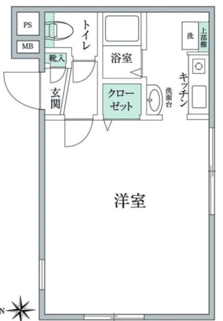 モデュロール中野新橋ウエスト(1K/2階)の間取り写真