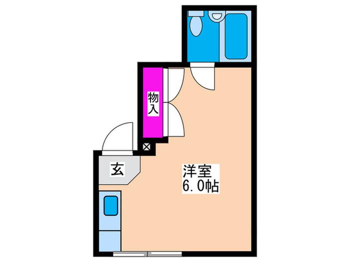 千寿マンション上本町(ワンルーム/4階)の間取り写真