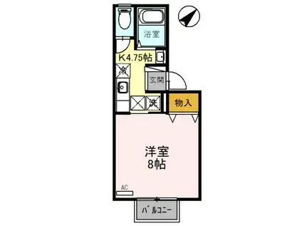 コム サ デ セジュールII(1K/1階)の間取り写真