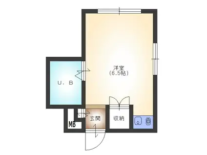 ハイツYOU(ワンルーム/2階)の間取り写真
